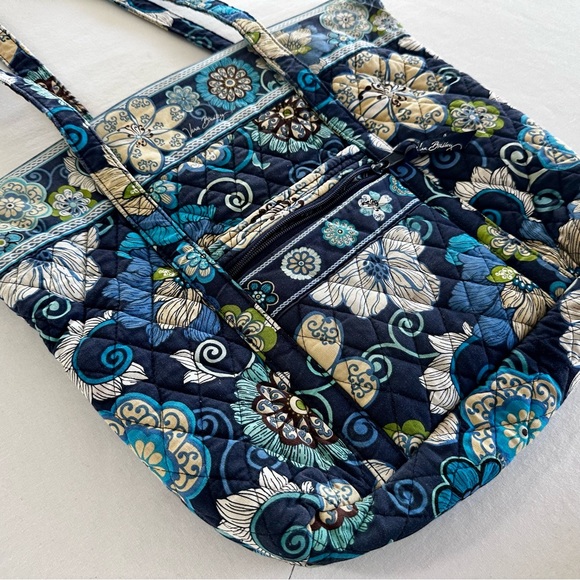 Vera Bradley Bags Vera Bradley Floral Quilted Carryall Toteshoulder Bag Large Blue Yellow